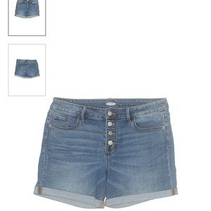 Old Navy Blue Solid Denim Shorts, Size: 6